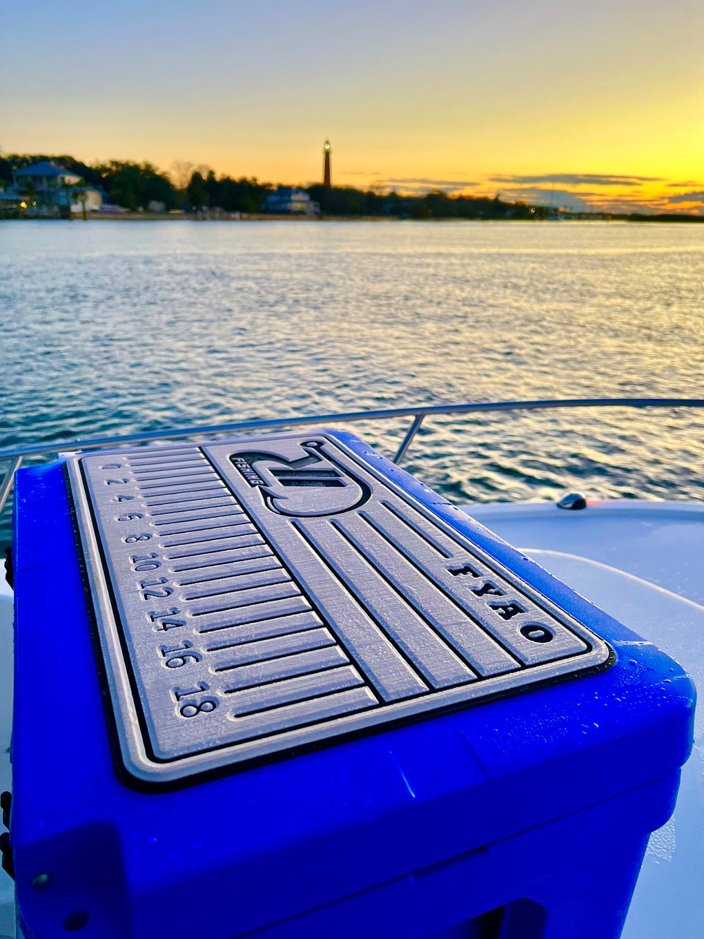 Reef Donkey | 60 Qt Ice Vault Roto Molded Blue Cooler WITH Marine Grade RD Topper