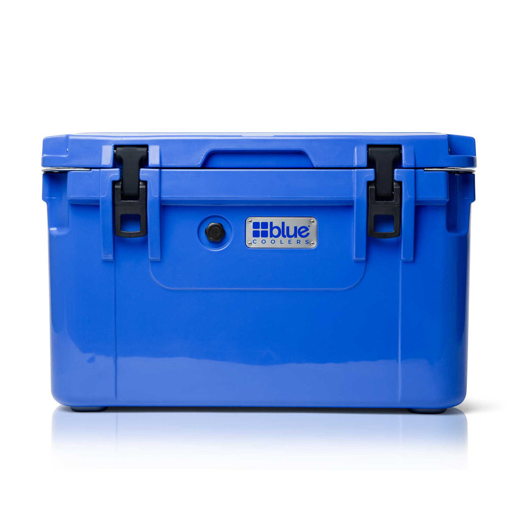 Reef Donkey | 60 Qt Ice Vault Roto Molded Blue Cooler WITH Marine Grade RD Topper