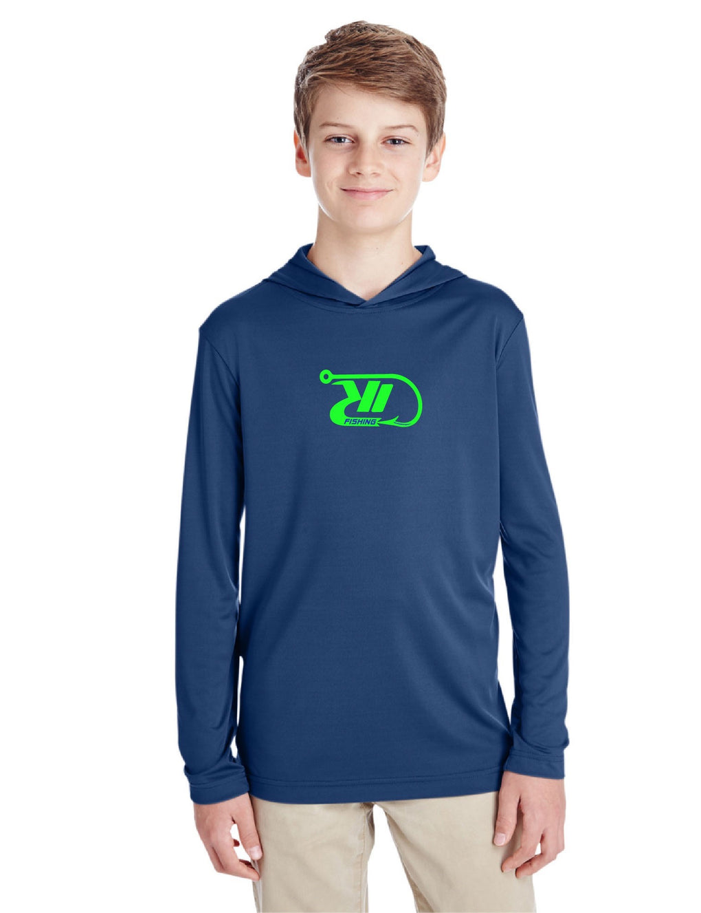 Youth Bad To The Bone Performance Hoodie - Navy | Lime