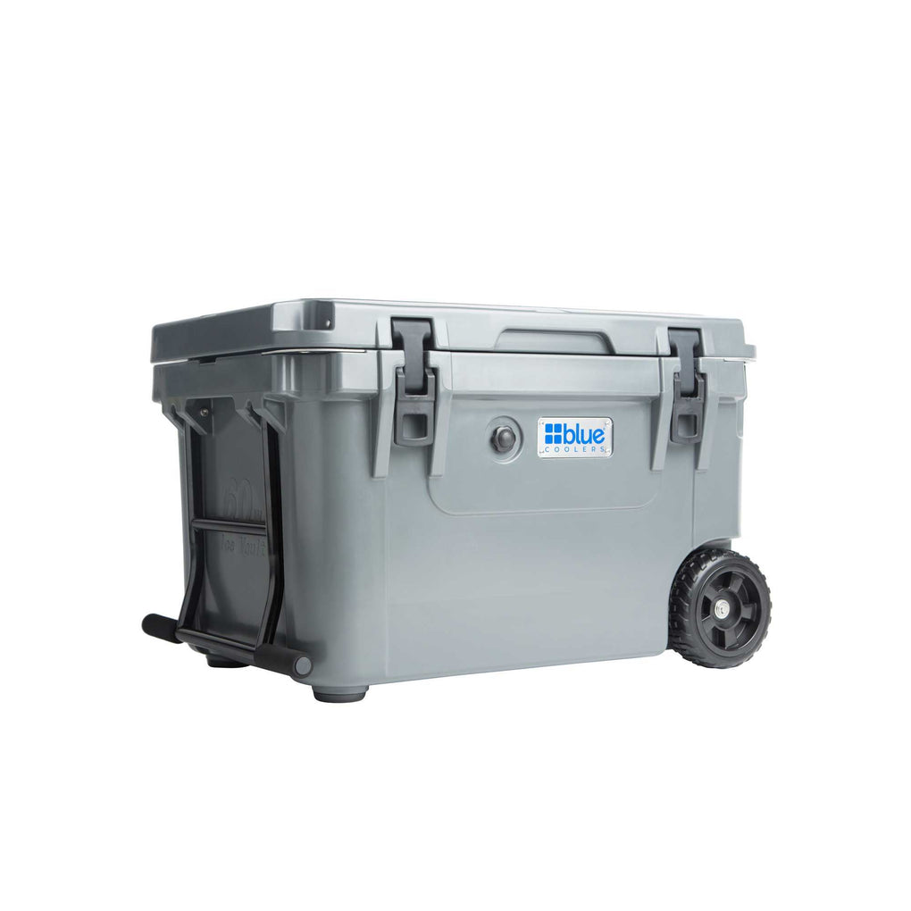 Reef Donkey | 60 Qt Ice Vault Roto Molded Blue Cooler With Wheels AND Marine Grade RD Topper