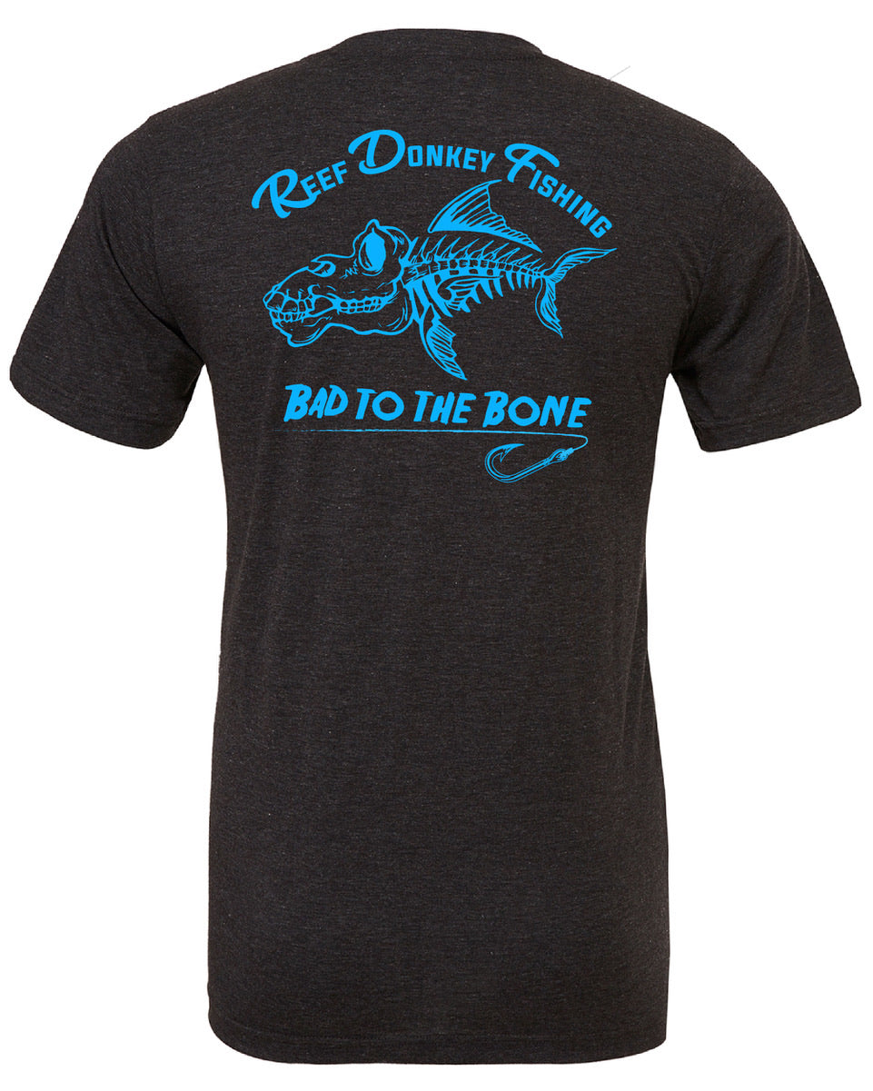 Bad To The Bone Charcoal & Blue T-Shirt